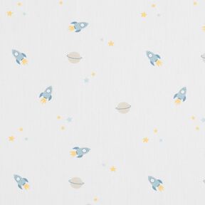 Bomullspoplin Universum – yllevit, 