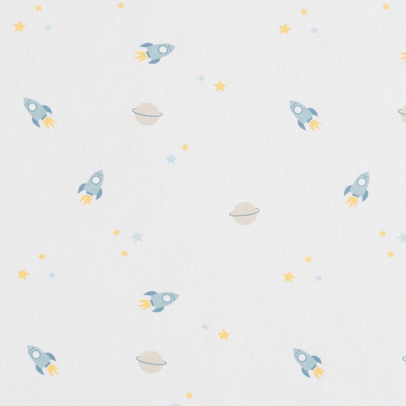 Bomullspoplin Universum – yllevit,  image number 1
