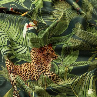 Dekorationssammet Djungel leopard – grön, 
