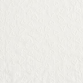 Batist Broderade hjärtan | Poppy Fabrics – elfenbensvit, 