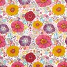 Bomullstyg Kretong Blommor – rött,  thumbnail number 1