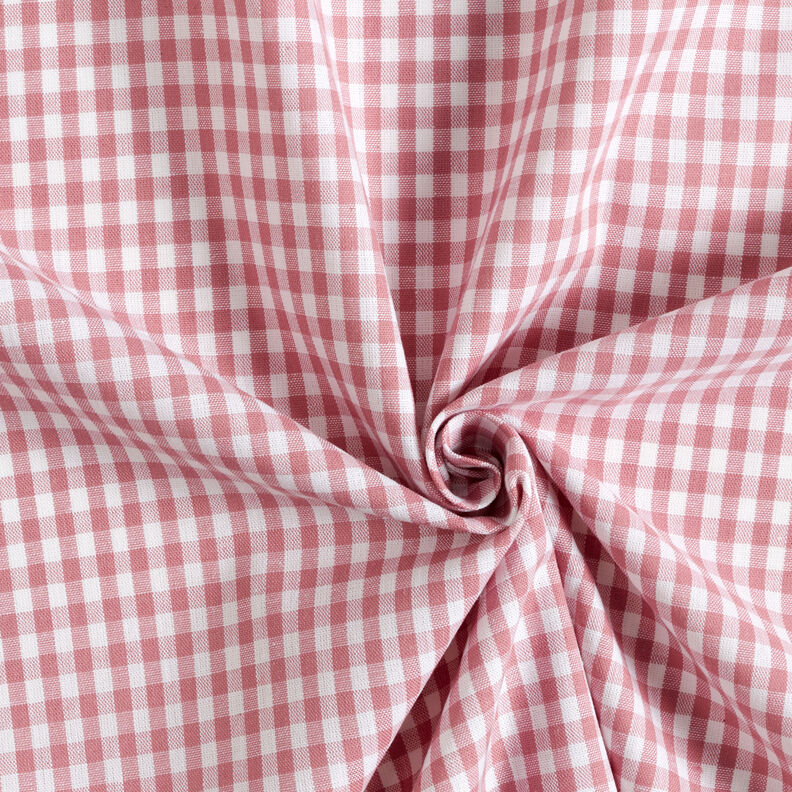 Bomullstyg Vichy rutig 0,5 cm – gammalt rosa/vit,  image number 3