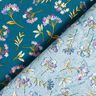 Bomullstyg Kretong späda blommor – havsblå,  thumbnail number 4