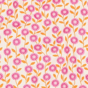 Bomullspoplin Sommarblommor | Poppy Fabrics – rosa/kräm, 