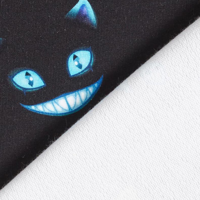 French Terry Sommarsweat leende katt Digitaltryck – svart/färgmix,  image number 4
