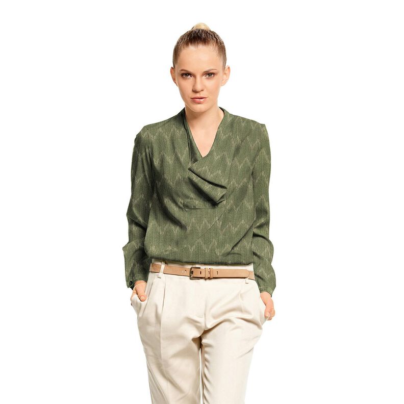 Finstickat guld sicksack – khaki/guldmetallic,  image number 5