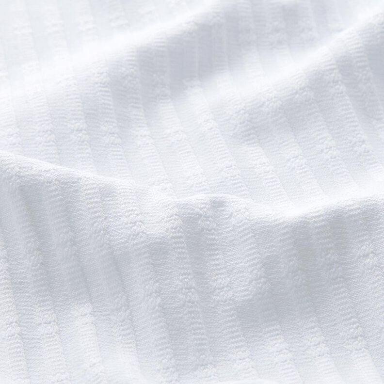 Ribbad jersey enkelt stickmönster – vit,  image number 2