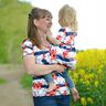 Bomullsjersey Ränder med blommor & ankare | Glitzerpüppi – vit/chiliröd,  thumbnail number 7