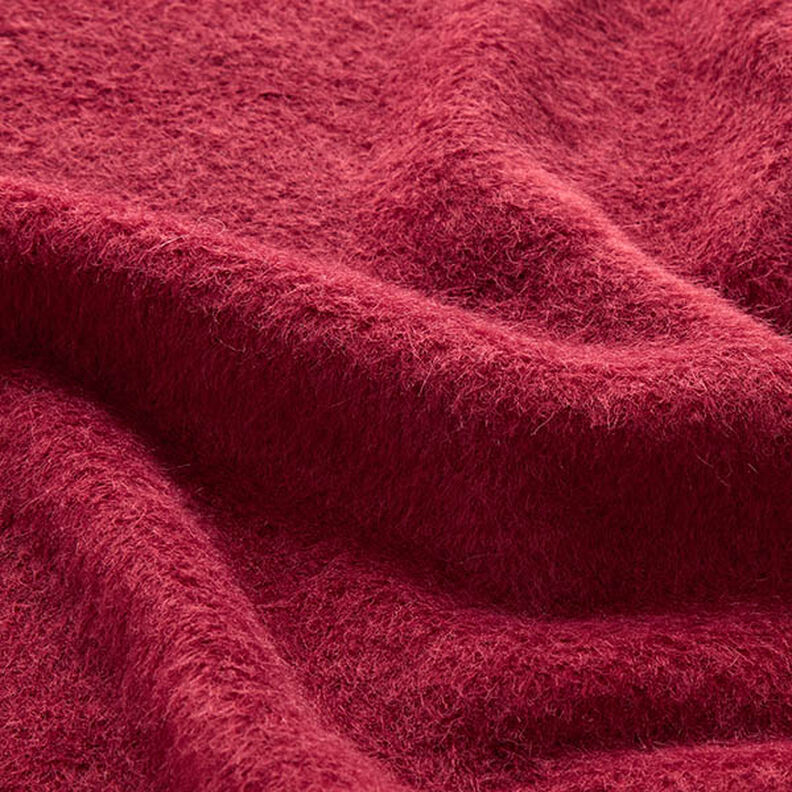 Fluffigt stickat kapptyg enfärgat – mörkröd,  image number 2