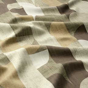 Mörkläggningstyg abstrakta valv – khaki/ljus gråbrun, 