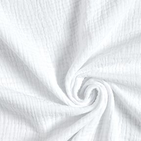 GOTS Bomullsmuslin i tre lager – vit, 