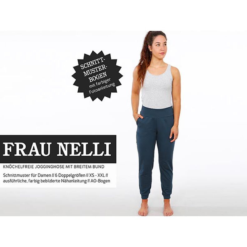 FRAU NELLI - ankellånga joggingbyxor med bred linning, Studio Schnittreif  | XS -  XXL,  image number 1