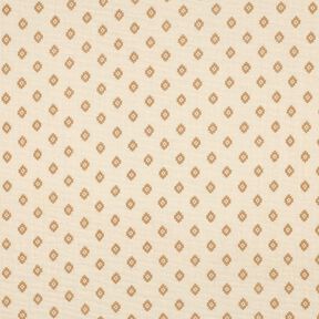 GOTS Muslin/Dubbel-krinkelväv Bohhmiskt diamantmönster  | Poppy Fabrics – kräm/kanel, 