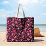 Dekorationstyg Canvas blomsolfjäder – svart/pink,  thumbnail number 7