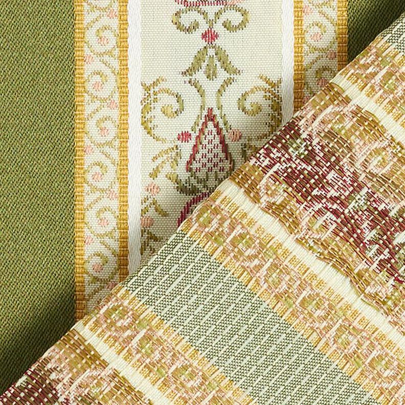 Möbeltyg Jacquard Biedermeier Ränder – kräm/oliv,  image number 3