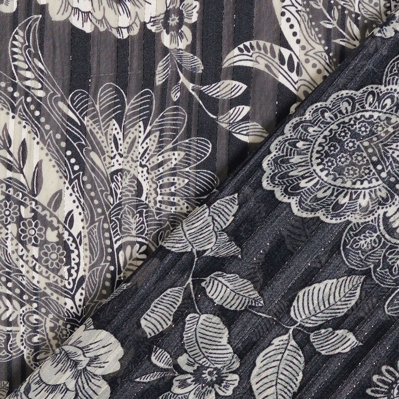 chiffong satinränder paisley – marinblått, image number 4