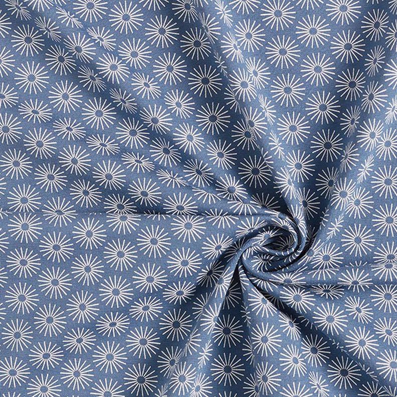 Bomullsjerseylysa blommor – jeansblå,  image number 3