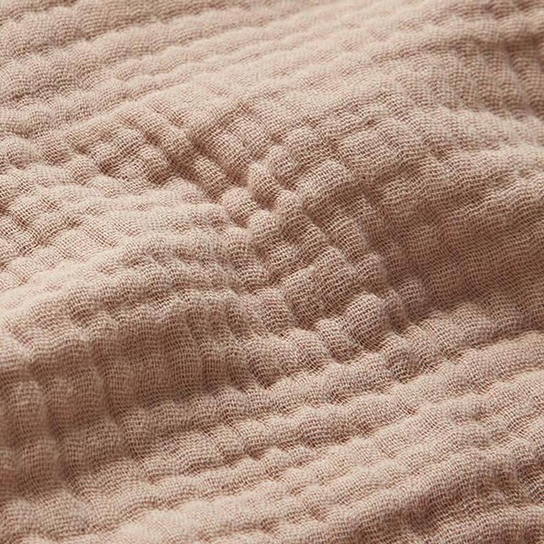 GOTS Bomullsmuslin i tre lager – mörkbeige,  image number 3