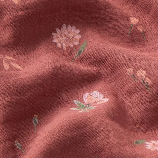 Muslin/Dubbel-krinkelväv fina blommor | by Poppy – burgunder, 