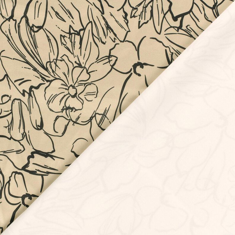 stretch velour blomsterskisser – sand/svart, image number 4