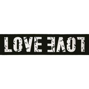 Elastiskt band LOVE [ Bredd: 40 mm ] – svart/silver, 
