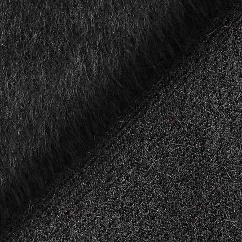 Fluffigt stickat kapptyg enfärgat – svart,  image number 3