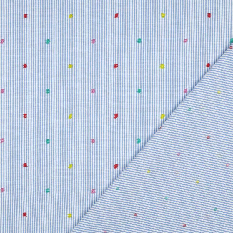 Fin bomullsbatist dobby och ränder | Poppy Fabrics – ljusblå/vit,  image number 4