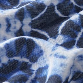 Dekorationstyg Canvas batikcirklar – indigo/vit, 