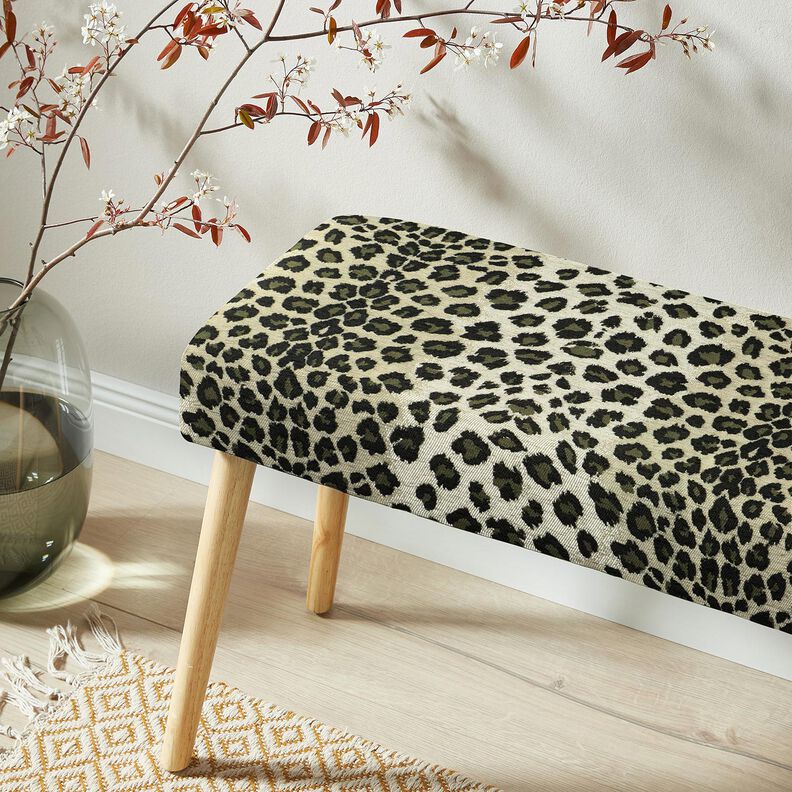 Stoppningstyg Jacquard Leopardmönster – mullvad/khaki,  image number 6