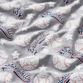 French Terry Sommarsweat baseboll – silver/vit, 