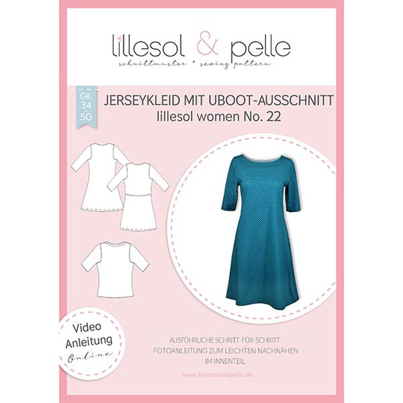 Jerseyklänning med båtringning, Lillesol & Pelle No. 22 | 34 - 50,  image number 1