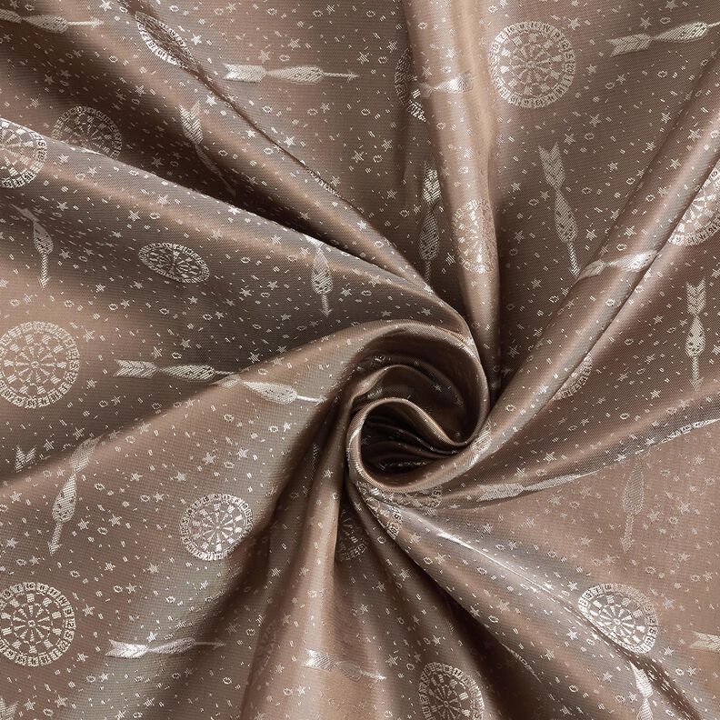 Fodertyg Jacquard darttavlor och pilar – grått/guld,  image number 3