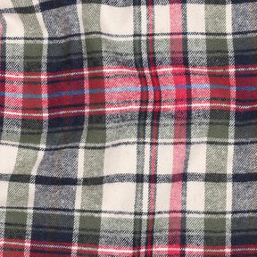 Bomullsflanell Rutigt | Poppy Fabrics – oliv/rött, 