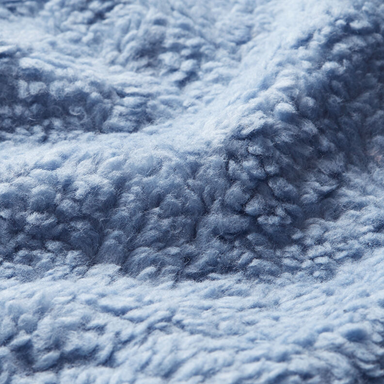 Bomull-sherpa Enfärgad – ljusblått,  image number 2