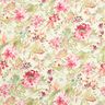 Dekorationstyg Canvas akvarell blommor  – ljusbeige/hallon,  thumbnail number 1