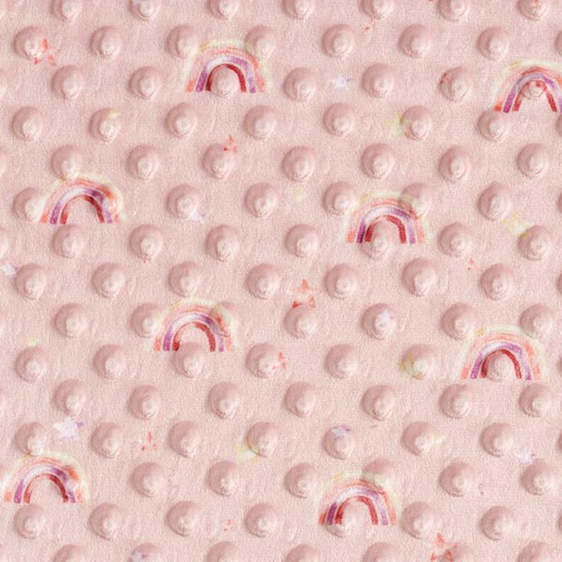 Mysfleece präglade prickar och regnbågar – rosa,  image number 1