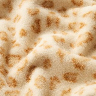 Fluffig fleece Leopardmönster – ljusbeige/karamell, 