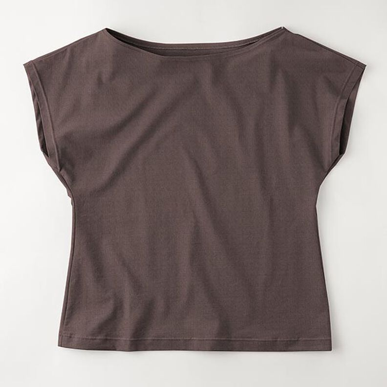 Bomullsjersey medium enfärgad – svartbrunt,  image number 8