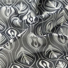 Chiffong ornamentmönster – vit/svart, 