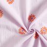 Muslin/Dubbel-krinkelväv Broderade stora blommor | Poppy Fabrics – pastellviolett/persikofärgad,  thumbnail number 3