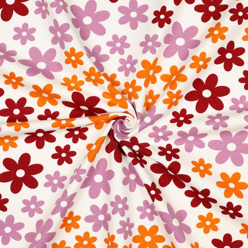 Mjuk sweat färgglada blommor | Poppy Fabrics – yllevit, image number 3