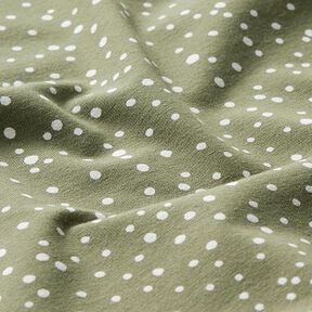 Bomullsjersey oregelbundna prickar – khaki, 