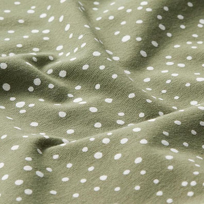 Bomullsjersey oregelbundna prickar – khaki,  image number 2