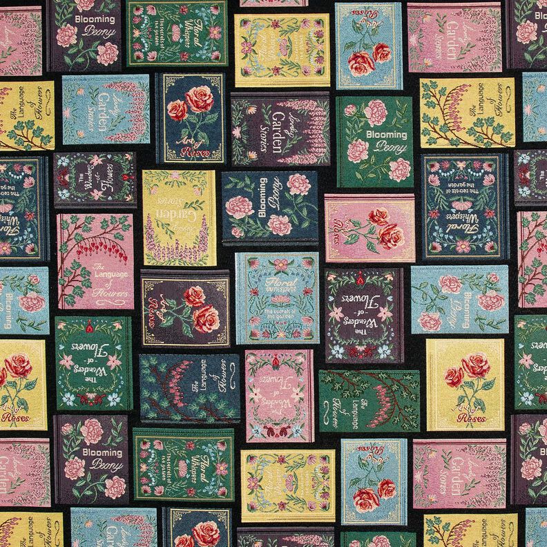 Dekorationstyg Gobeläng bokomslag – svart/merlot,  image number 1