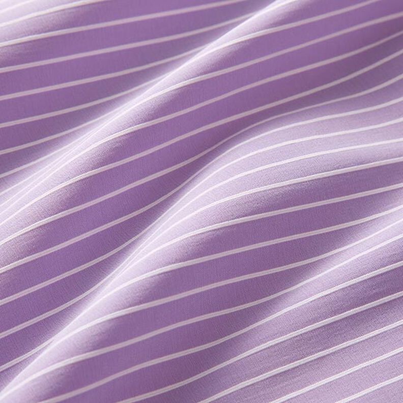 Stretchtyg med tvärränder, elastiskt på längden – pastellviolett, image number 2