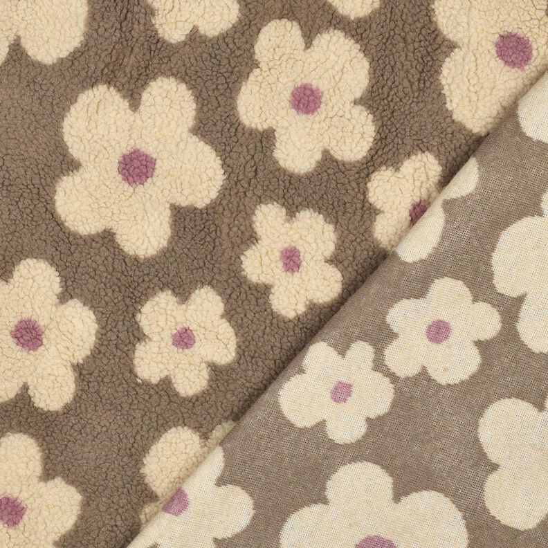 Teddyplysch Blommor | Poppy Fabrics &ndash; dyn/ljusbeige,  image number 4