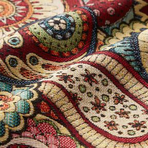 Dekorationstyg Gobeläng abstrakt paisley – ljusbeige/kaminrött, 