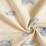 Muslin/Dubbel-krinkelväv Broderade fiskar | Poppy Fabrics – yllevit/kungsblått,  thumbnail number 3