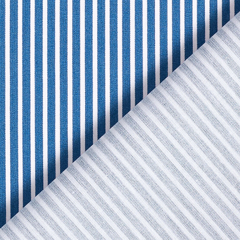 Bomullspoplin Ränder – jeansblå/vit,  image number 4