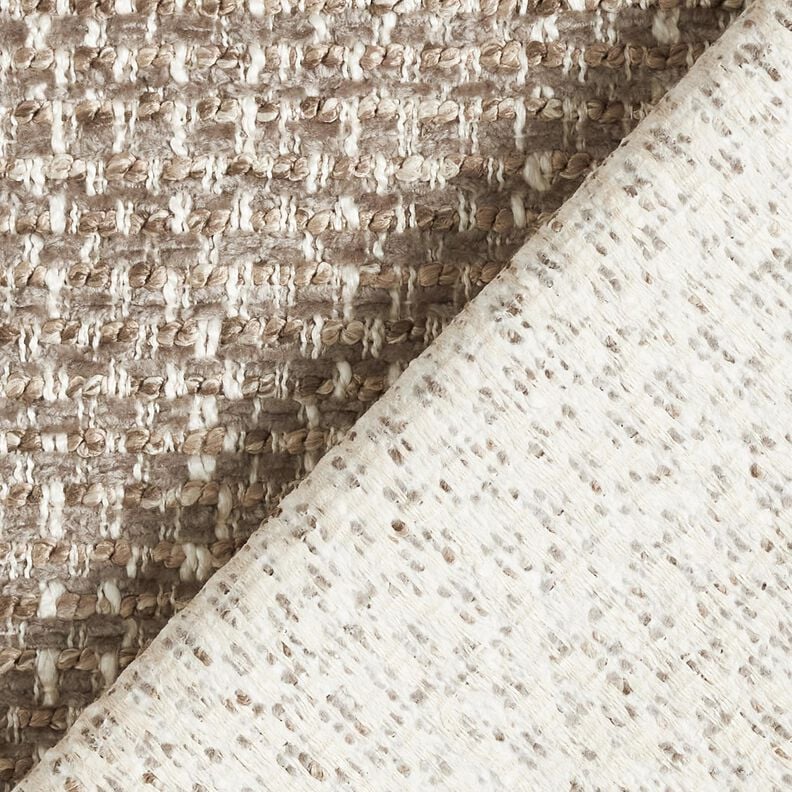 Stoppningstyg färgglad bouclé-look – mörk gråbrun/ljusbeige, image number 3
